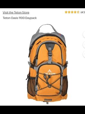 Teton Oasis 1100 Orange Daypack Backpack
